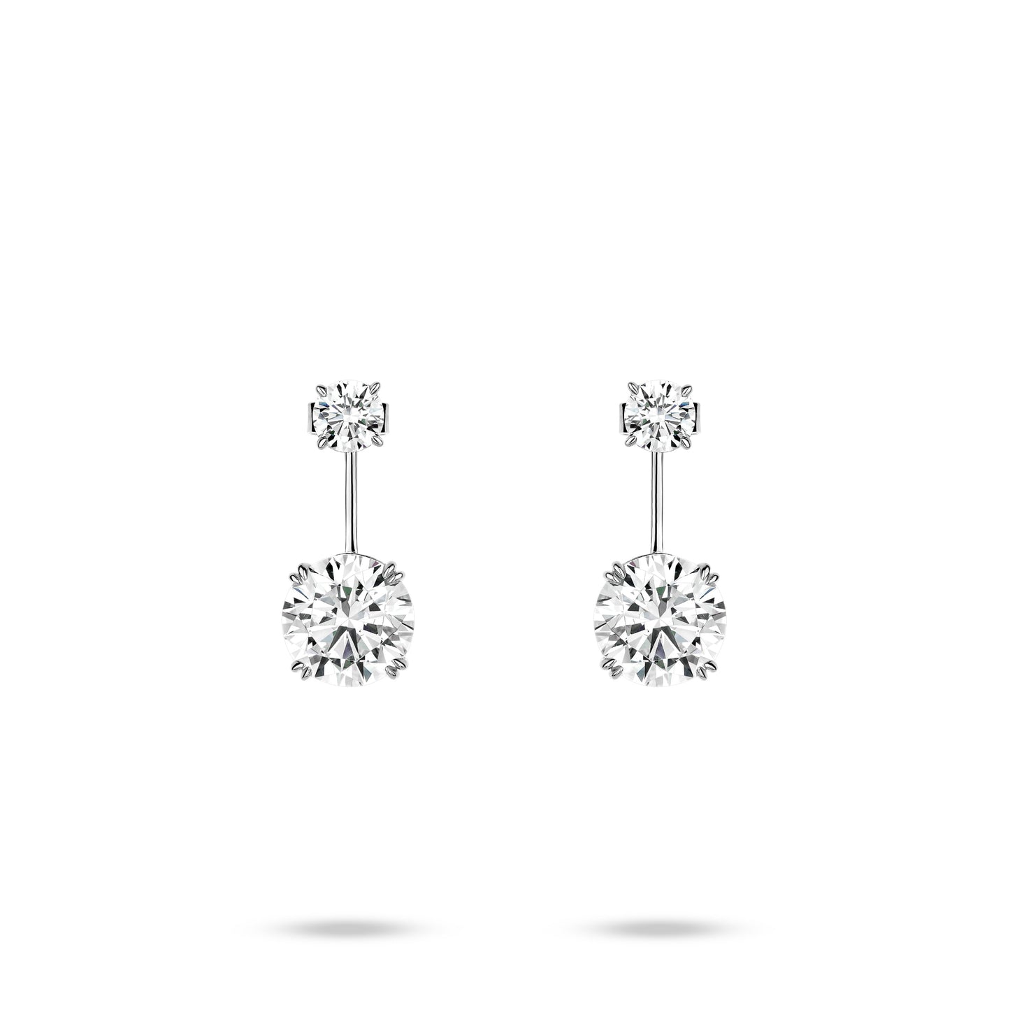 Eco Diamond Magnificent High Jewelry collection:VAMERAY Luxury 13.5 Carat Round Tiered Drop Stud Earrings#6209