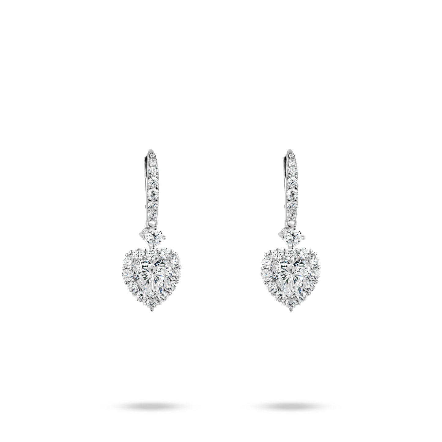 ECO Diamonds Pure Radiance Collection: VAMERAY Modern lcy Shining Love Heart exquisite unique Earrings 4 Carat In Each #6231