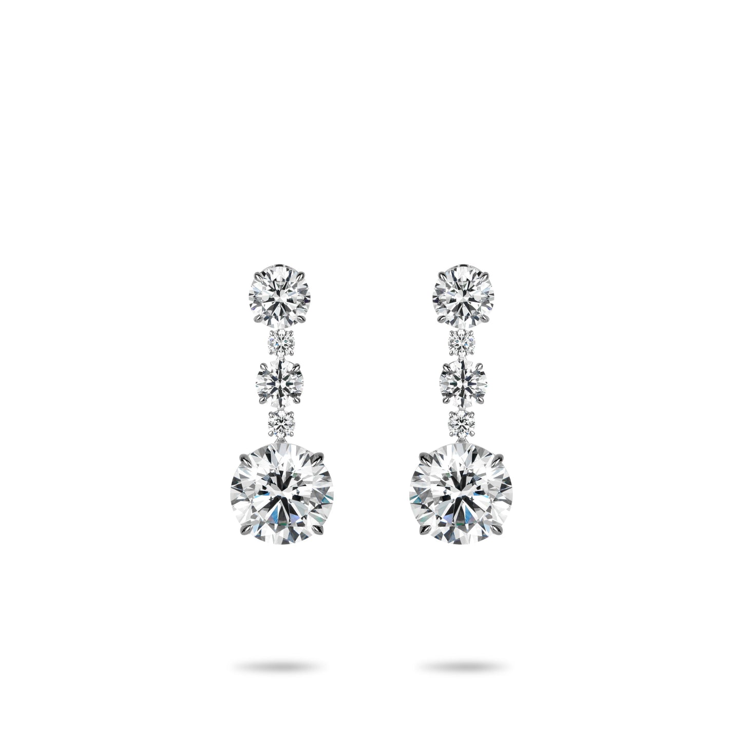 Eco Diamond Wedding collection: VAMERAY 23 Carat In Each Tiered Round Linear Drop Earrings #6203