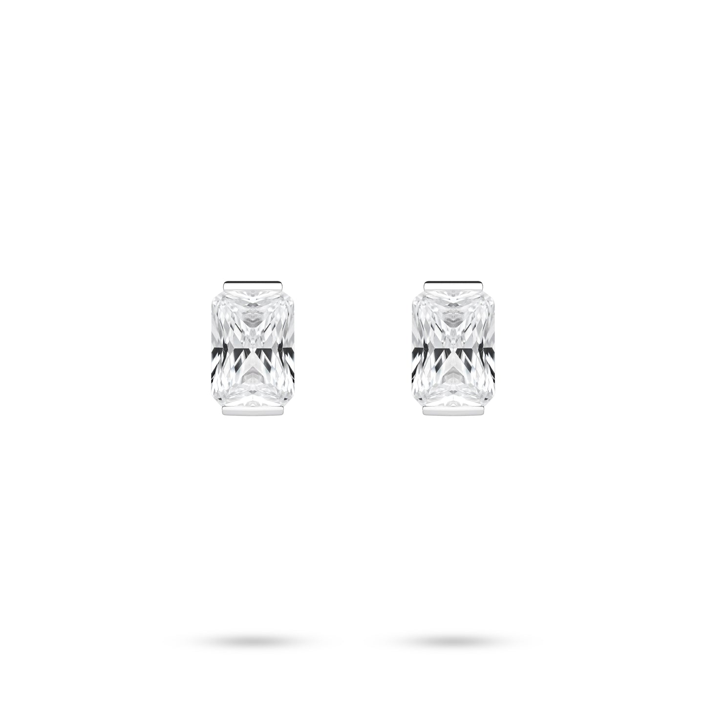 VAMERAY #4406 3.5 Carat In Each Barrel Cut Solitaire Stud Earrings
