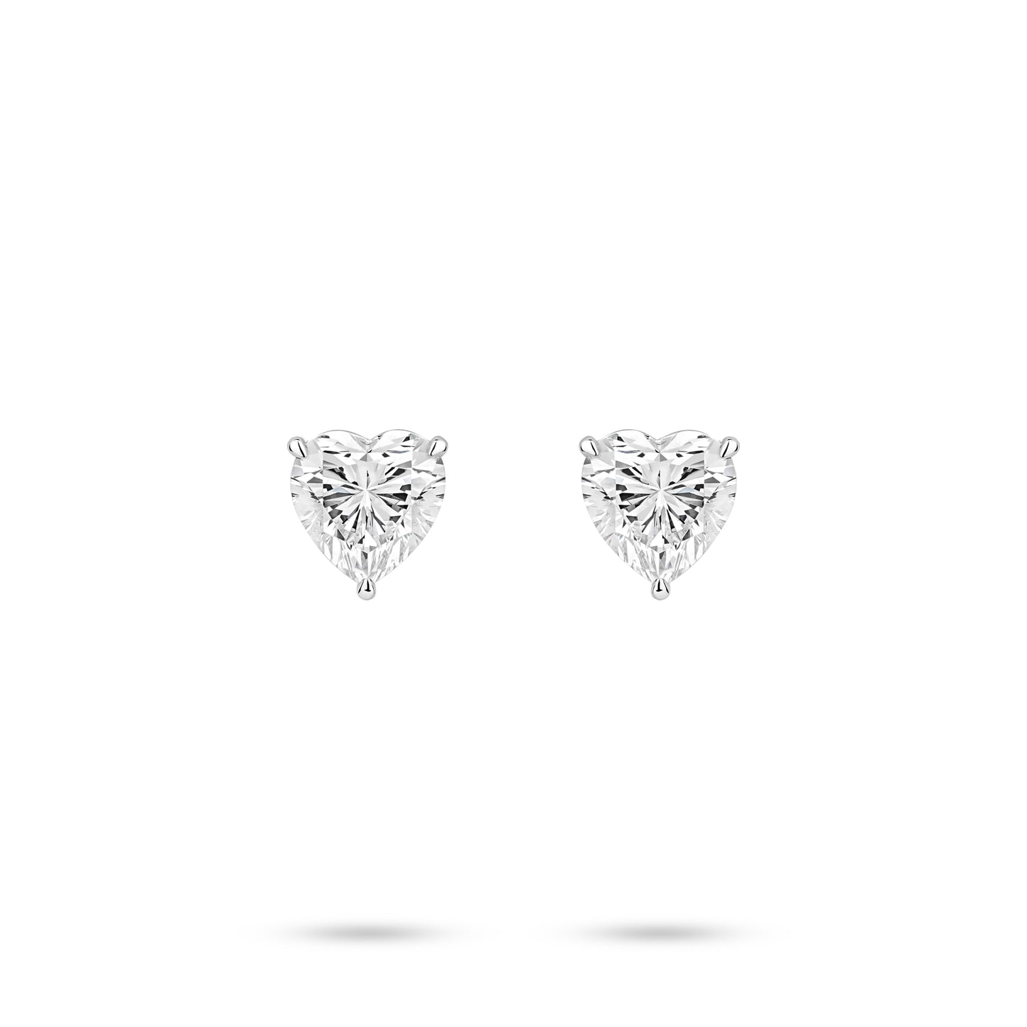 VAMERAY #4914 5.5 Carat In Each Heart Cut Solitaire Prong-Set Stud Earrings