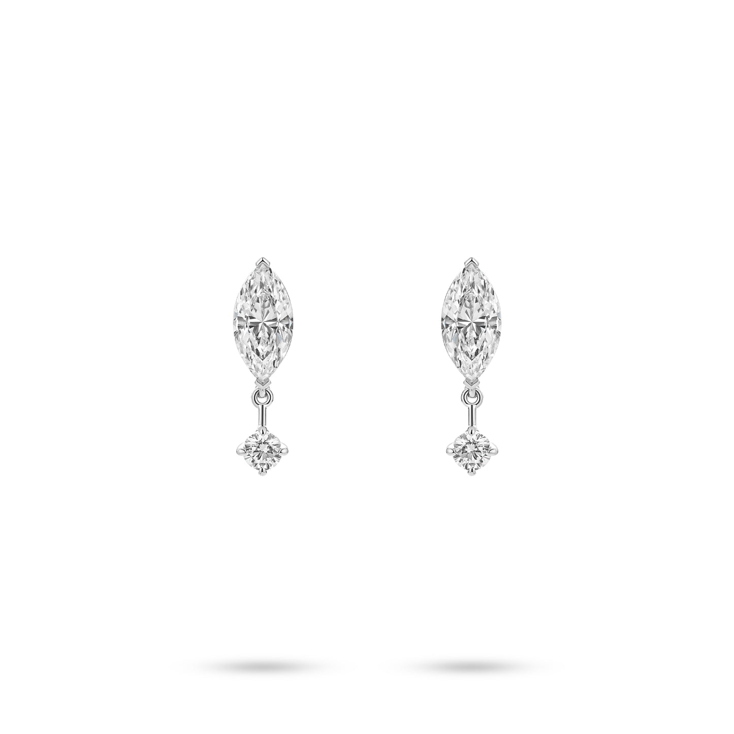 VAMERAY #5591 2.5 Carat In Each Marquise Cut Accent Prong-Set Drop Earrings