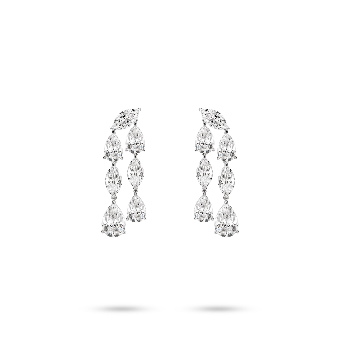 VAMERAY #6606 10 Carat In Each Multi-Cut Tiered Pear Cut Drop Earrings