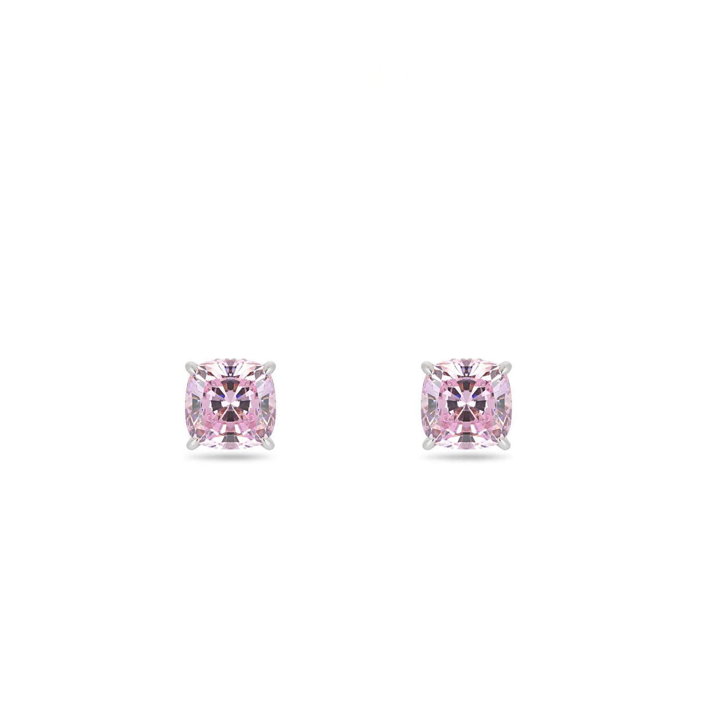 ECO Diamonds Newbie's Gift White color VAMERAY 3 Carat Promote Pink Cushion Earring#3290