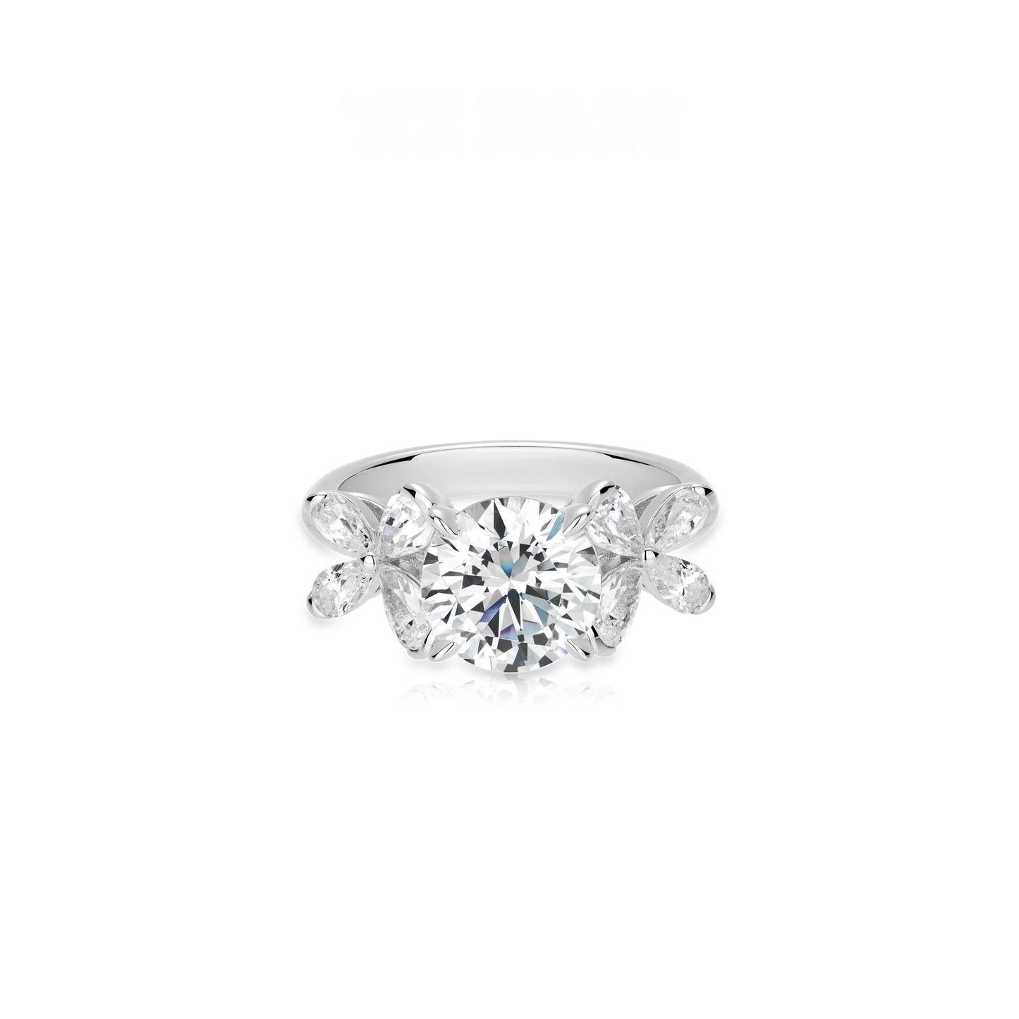 VAMERAY #31655 4 Carat Butterfly Round Brilliant Prong-Set Solitaire Ring
