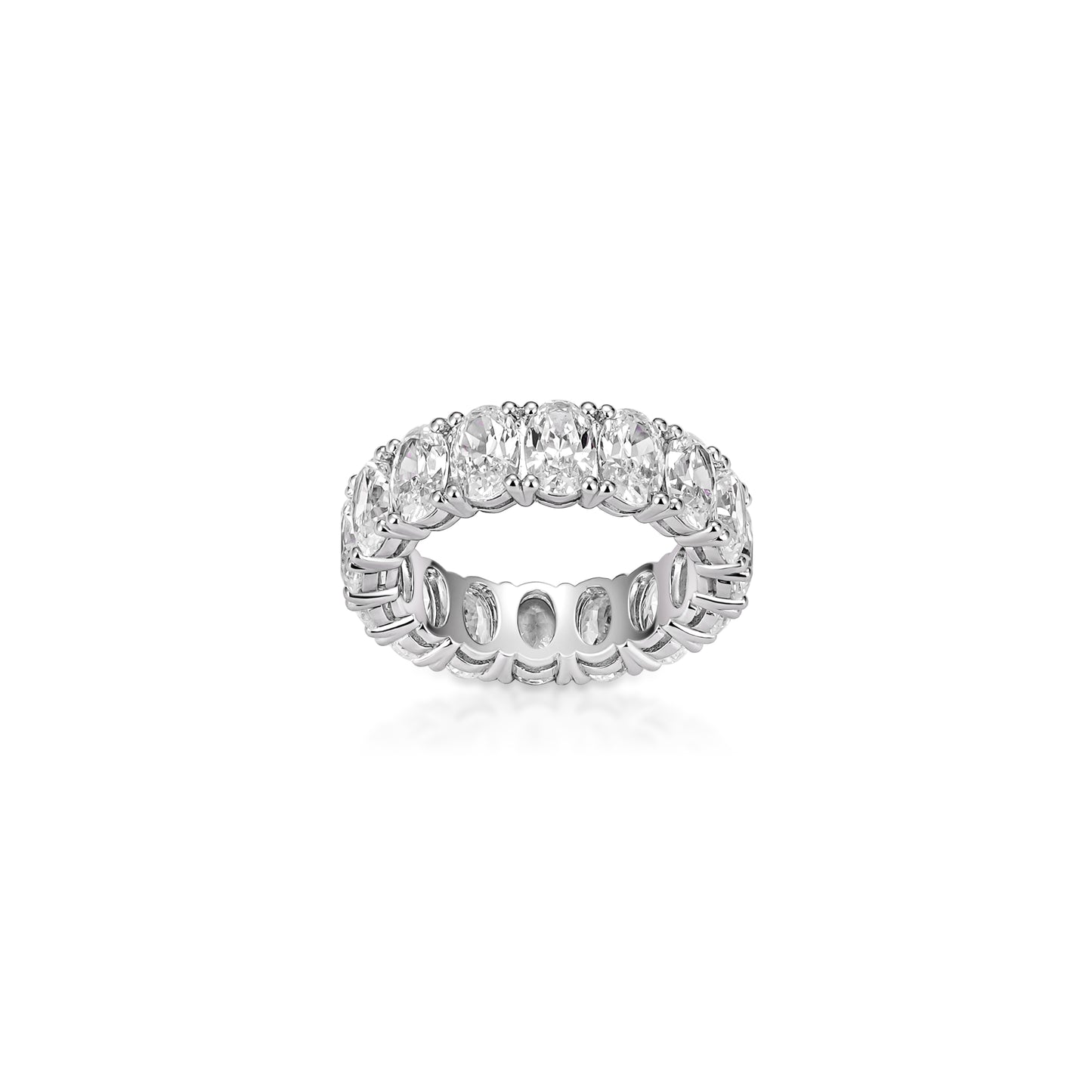 VAMERAY #41001 10 Carat Oval Cut Full Eternity Prong-Set Ring
