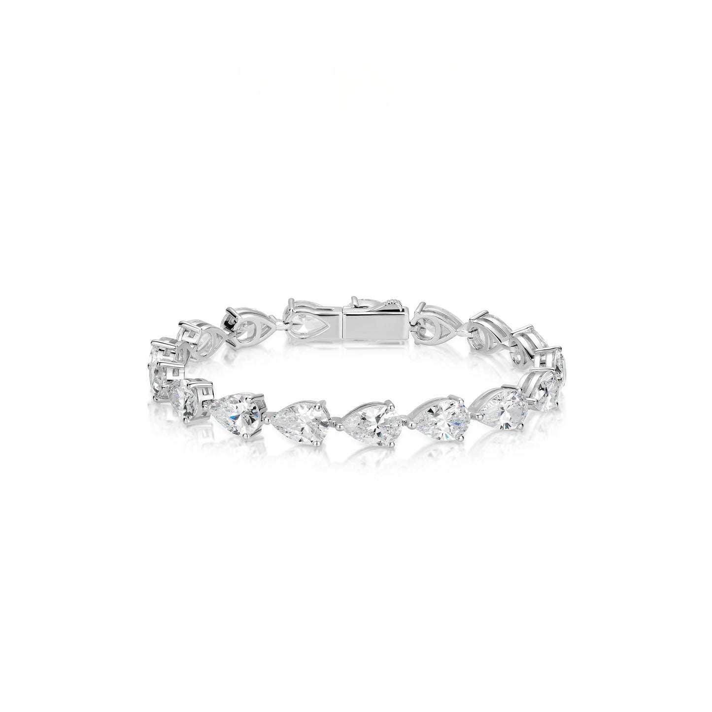 VAMERAY #3163 40 Carat Pear Cut Prong-Set Tennis Bracelet