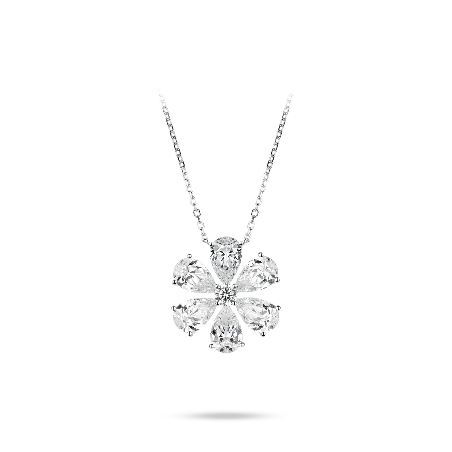 ECO Diamonds Wedding collection: VAMERAY Modern The Spring Flower 20 Carat Flower Pear Cut Prong-Set Pendant Necklace #6322