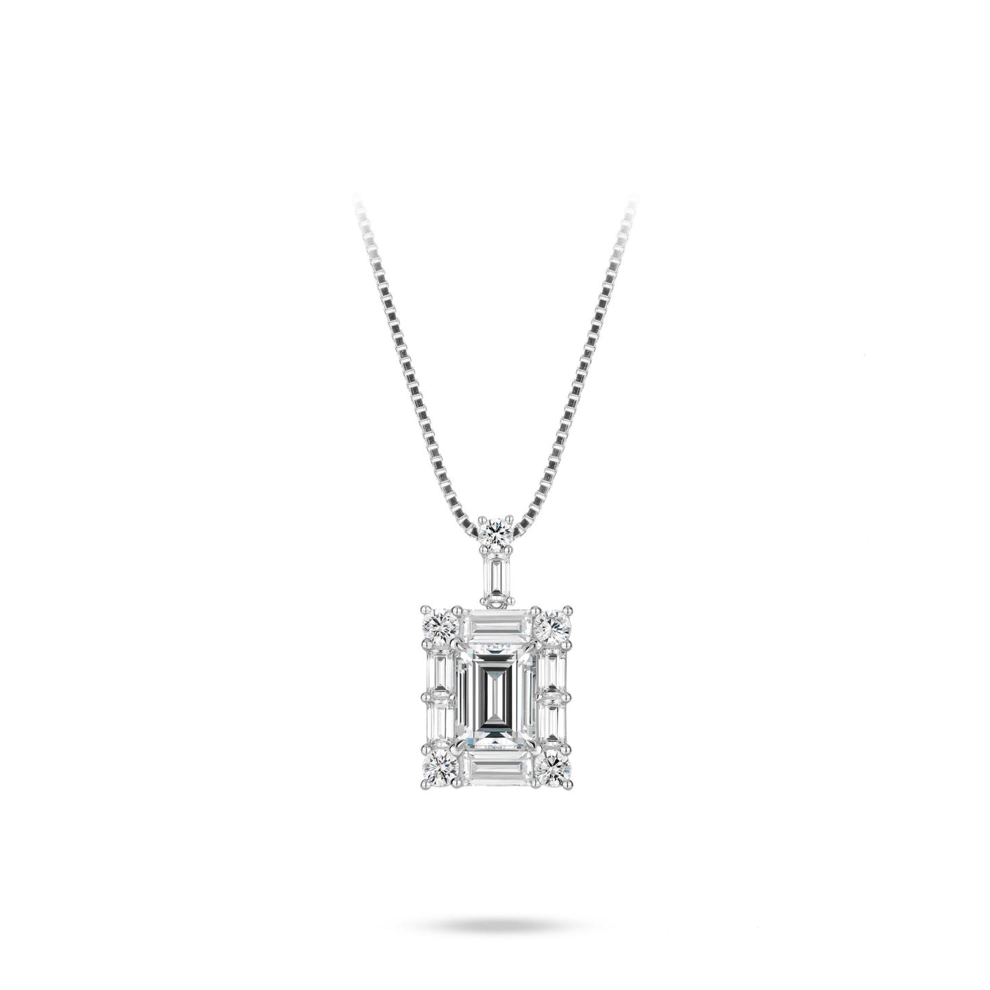Minimalist collection: Luxury 10 Carat Emerald-cut Rock in Starry Galaxy Multi-purpose Pendant Necklace #3170