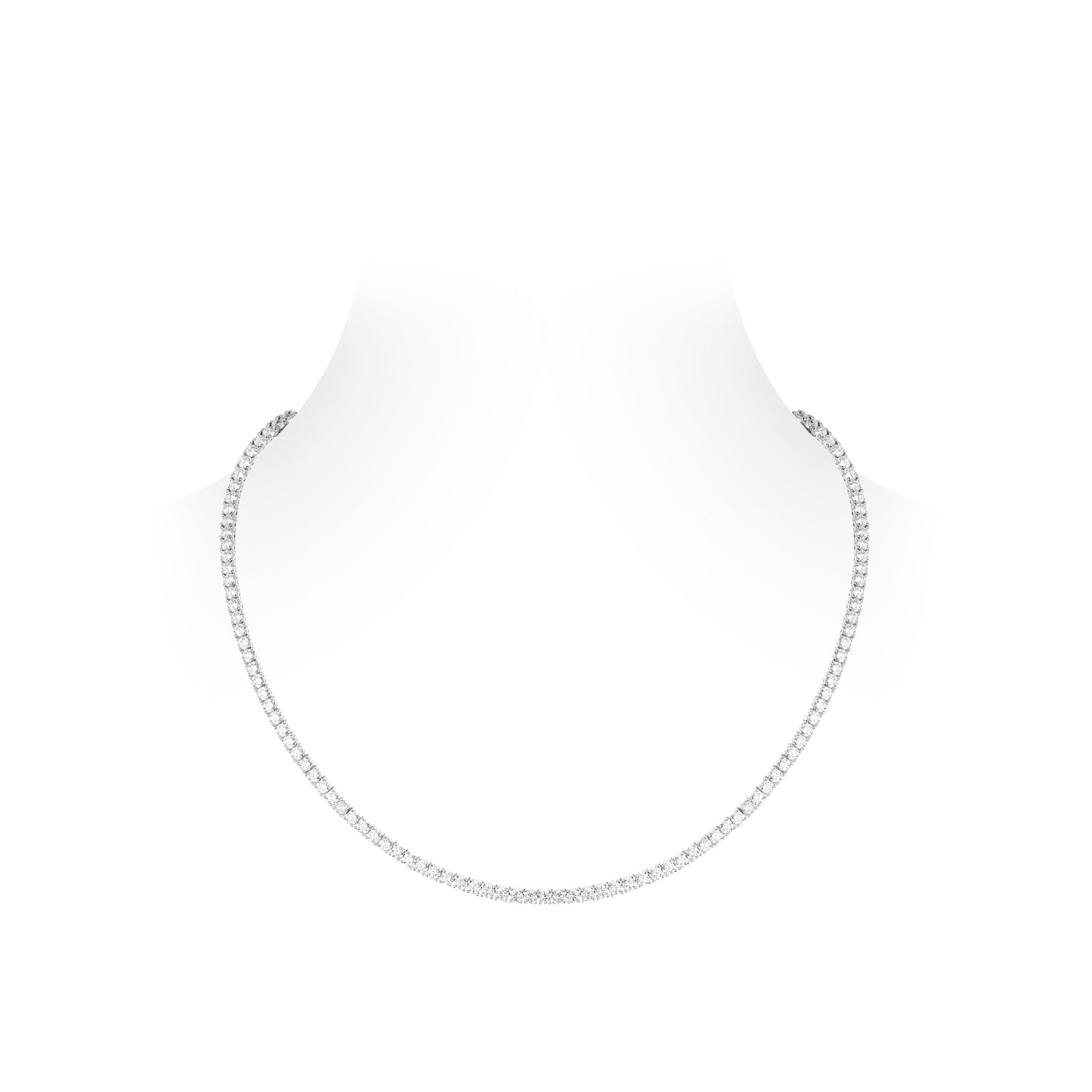 VAMERAY #29505 18 Carat Pave Round Brilliant Prong-Set Tennis Necklace