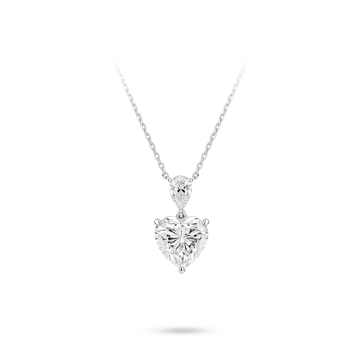 VAMERAY #4913 10 Carat Heart Cut Prong-Set Pendant Necklace