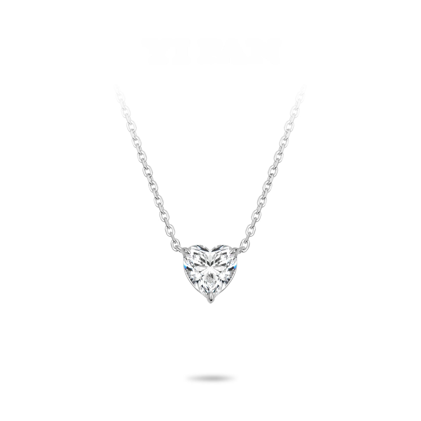 ECO Diamonds Newbie's Gift White color VAMERAY 3 Carat Promote Heart Necklace#3258