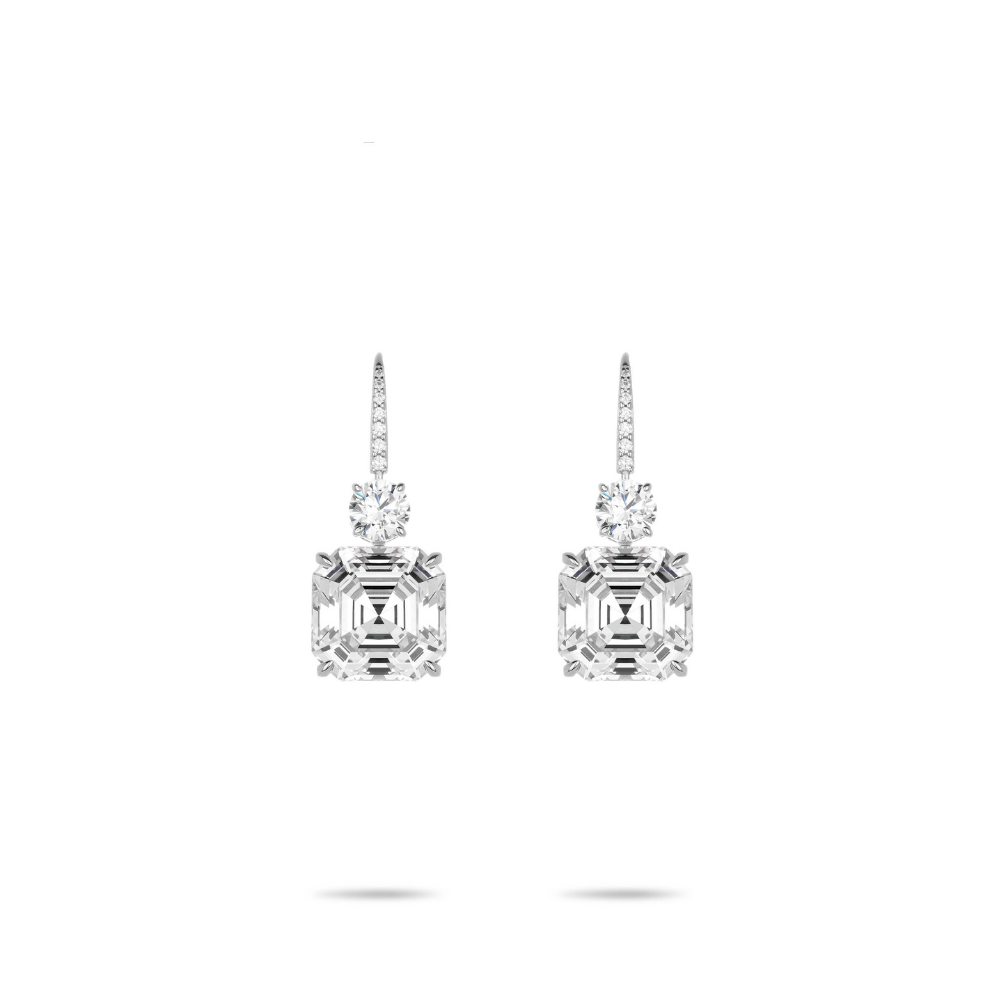 Eco Diamond Wedding collection: Modern  Brilliant Asscher-cut Rocks  exquisite Dangle Earrings #6200