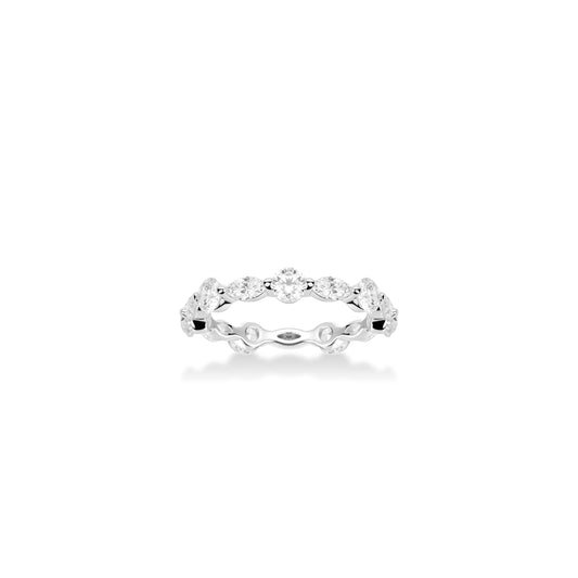 Wedding collection: Modern  Silvery Brilliant Marquise  unique eternity Ring #10378 #03086