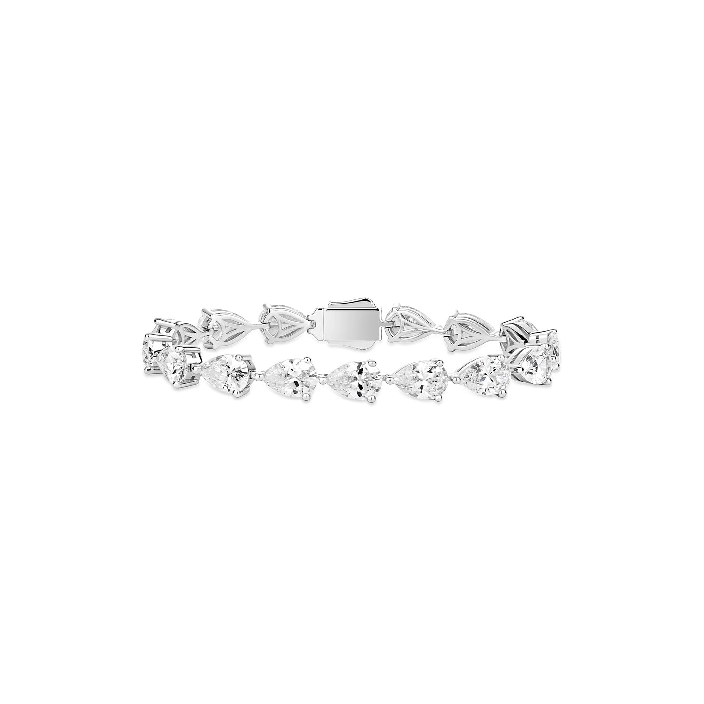 VAMERAY #3163 40 Carat Pear Cut Prong-Set Tennis Bracelet