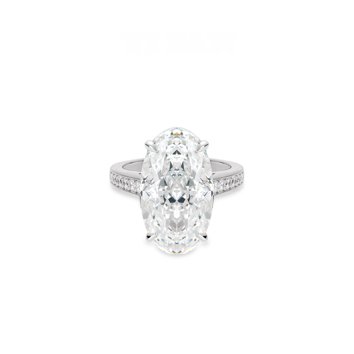 VAMERAY #13125 21 Carat 4-Prong Oval White Ring Custom size 4.5