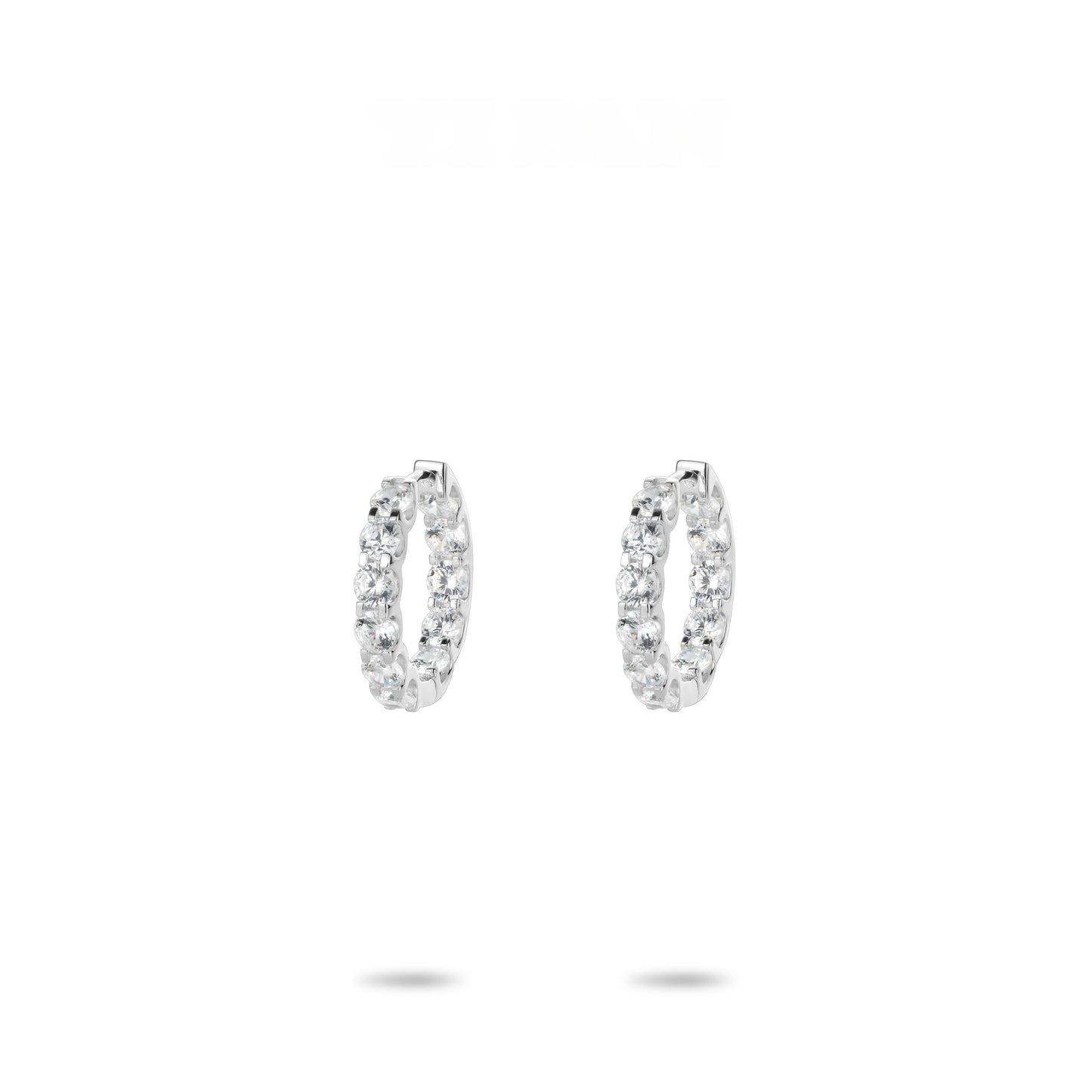 VAMERAY #2272 3.5 Carat In Each Round Brilliant Prong-Set Pave Hoop Earrings