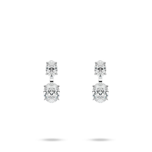 Pure Radiance Collection: Modern  Brilliant Garden In The Air  exquisite Oval Earrings #30059