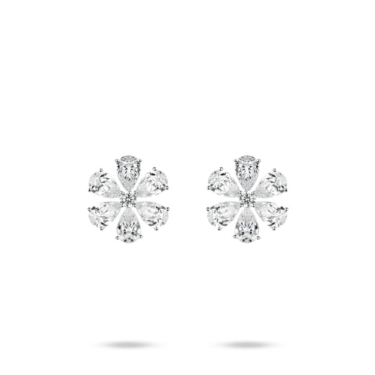 ECO Diamonds Wedding collection: VAMERAY Modern  The Spring Flower 10 Carat In Each Pear Cut Flower Stud Earrings #6230