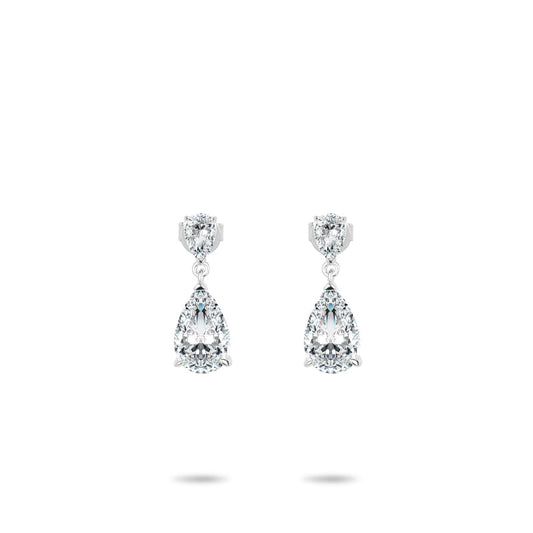 Pure Radiance Collection: Modern  Brilliant Cherished Desire  exquisite Pear Earrings