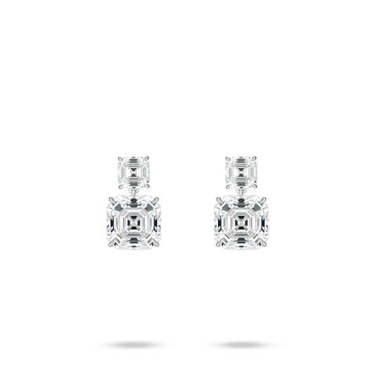 High Jewelry collection: Modern  Brilliant Asscher-cut Rocks  exquisite Earrings #30296