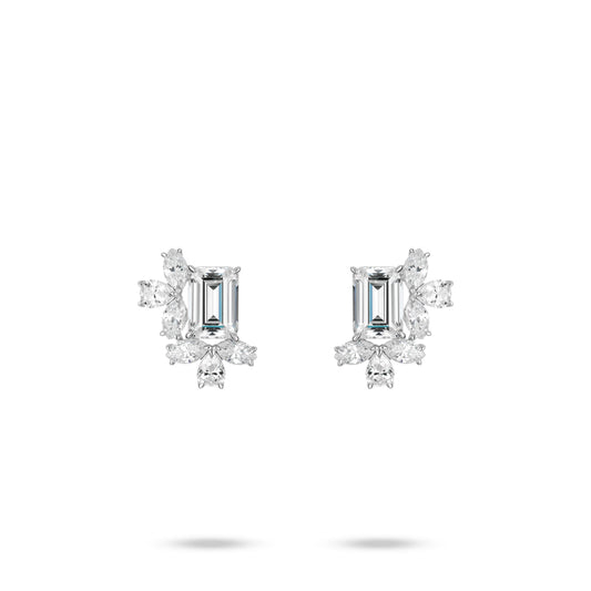#30301 Summer Collection: Luxury  Rosa multiflora  Emerald-cut detailed Earrings