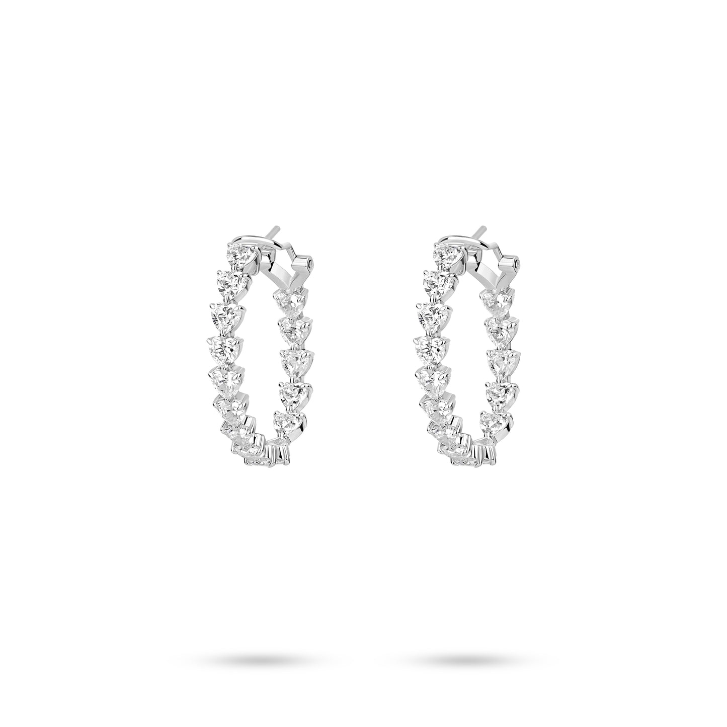 VAMERAY #3153 7.5 Carat In Each Heart Cut Continuous Prong-Set Hoop Earrings