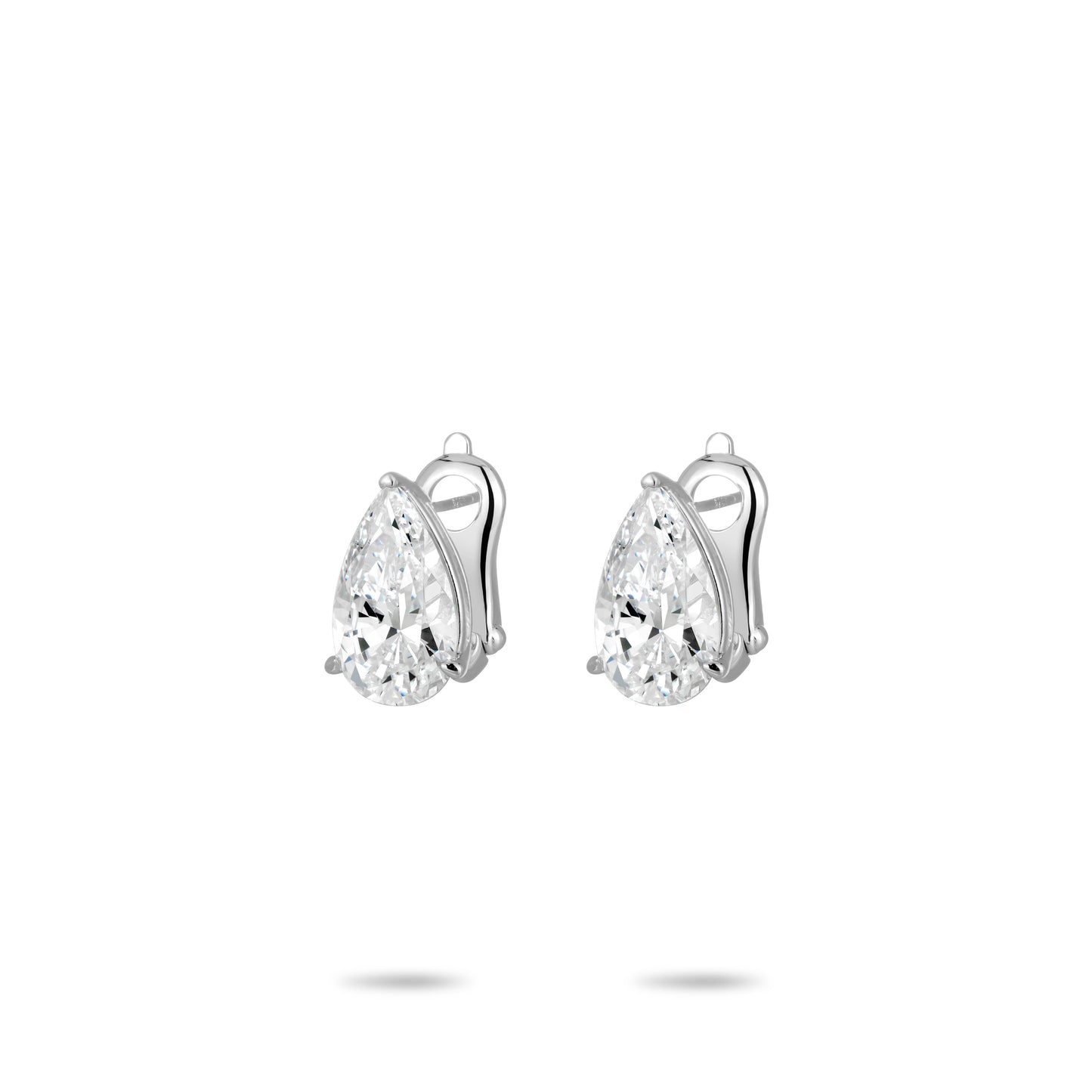 VAMERAY #3161 5 Carat In Each Pear Cut Prong-Set Solitaire Earrings