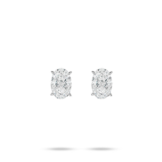 VAMERAY #3221 7.5 Carat In Each Oval Brilliant Cut Four-Prong Stud Earrings
