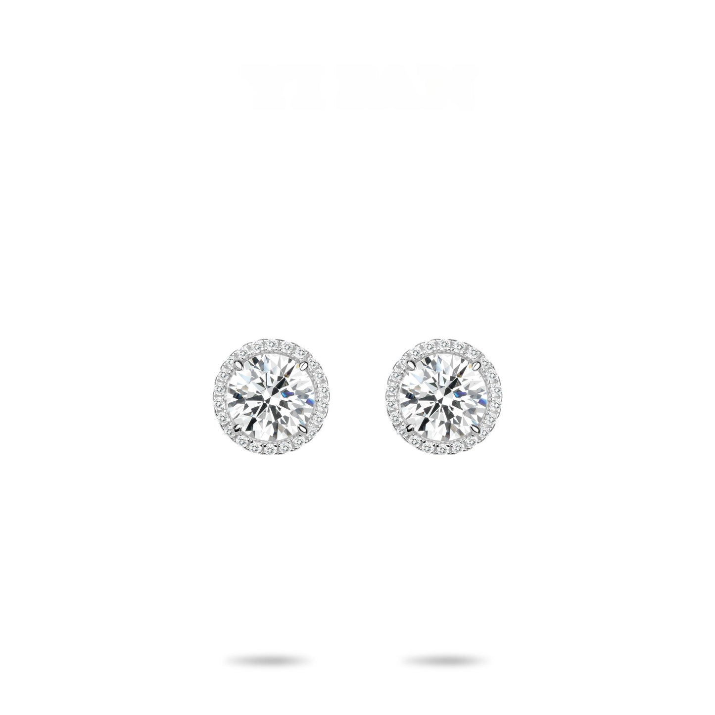 ECO Diamonds Micro-setting D color VAMERAY #3278 12 Carat In Each Pave Halo Round Brilliant Stud Earrings