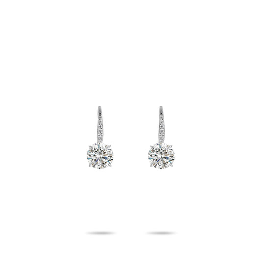 Welfare Exclusive: Modern "Round cut" Earrings,925 sterling silver 3ct