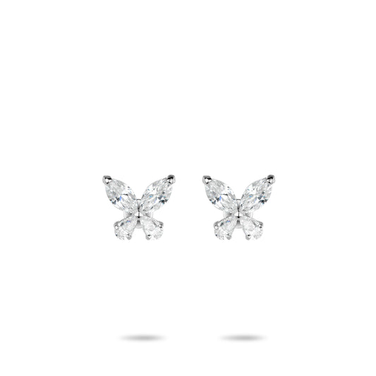 Minimalist colection: Modern Marquise & Pear cuts Brilliant Butterfly delicate Earrings #3897 #03087