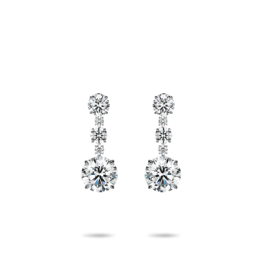 Wedding collection: Lab Created Gemstones exquisite white  round-cut earrings 20 karat #3904