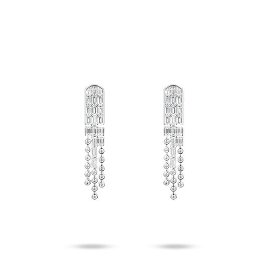 Wedding Collection: Modern ¡°Multiple emeralds-cut¡± Luxury White Earrings #3946