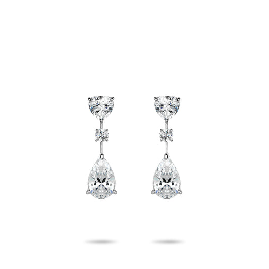 Wedding collection:Luxury ¡°Magnificent Pear&Heart-cut  White Earrings 15 karat #3966