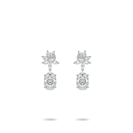 High Jewelry collection: Glamorous  LotusEmbrace lcy Oval sparkle  exquisite Dangle Earrings #3988