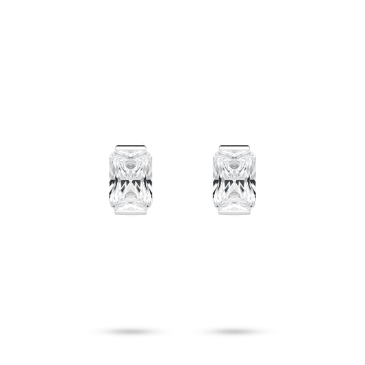 VAMERAY #4406 3.5 Carat In Each Barrel Cut Solitaire Stud Earrings