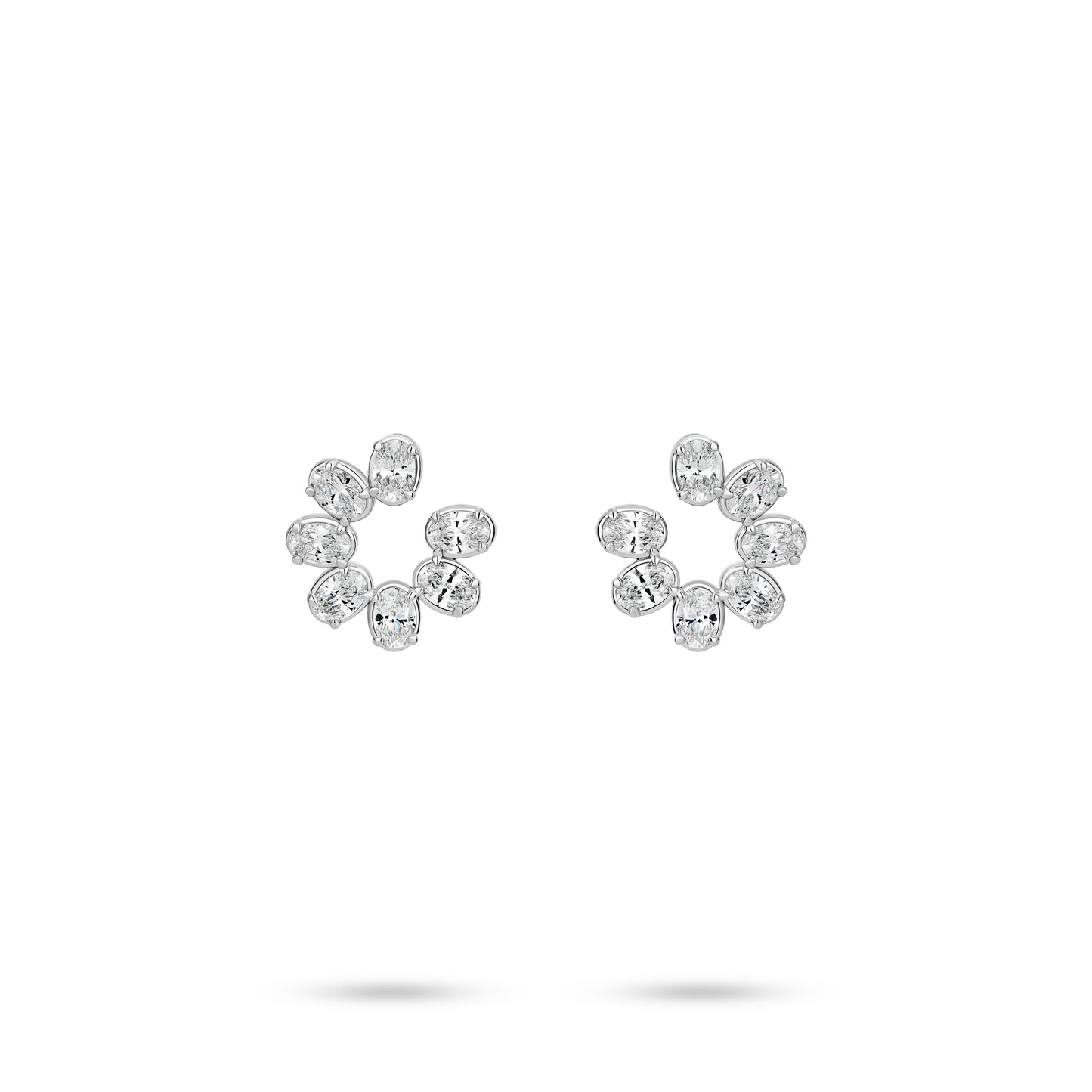 VAMERAY #4808 5 Carat In Each Seven-Stone Oval Cut Open Circle Stud Earrings