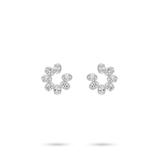 VAMERAY #4808 5 Carat In Each Seven-Stone Oval Cut Open Circle Stud Earrings