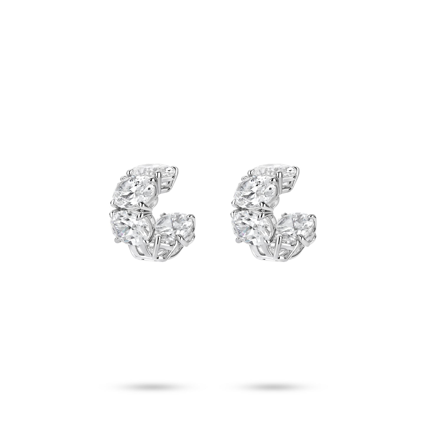 VAMERAY #4901 15 Carat In Each Oval Cut Prong-Set Hoop Earrings