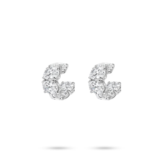 VAMERAY #4901 15 Carat In Each Oval Cut Prong-Set Hoop Earrings