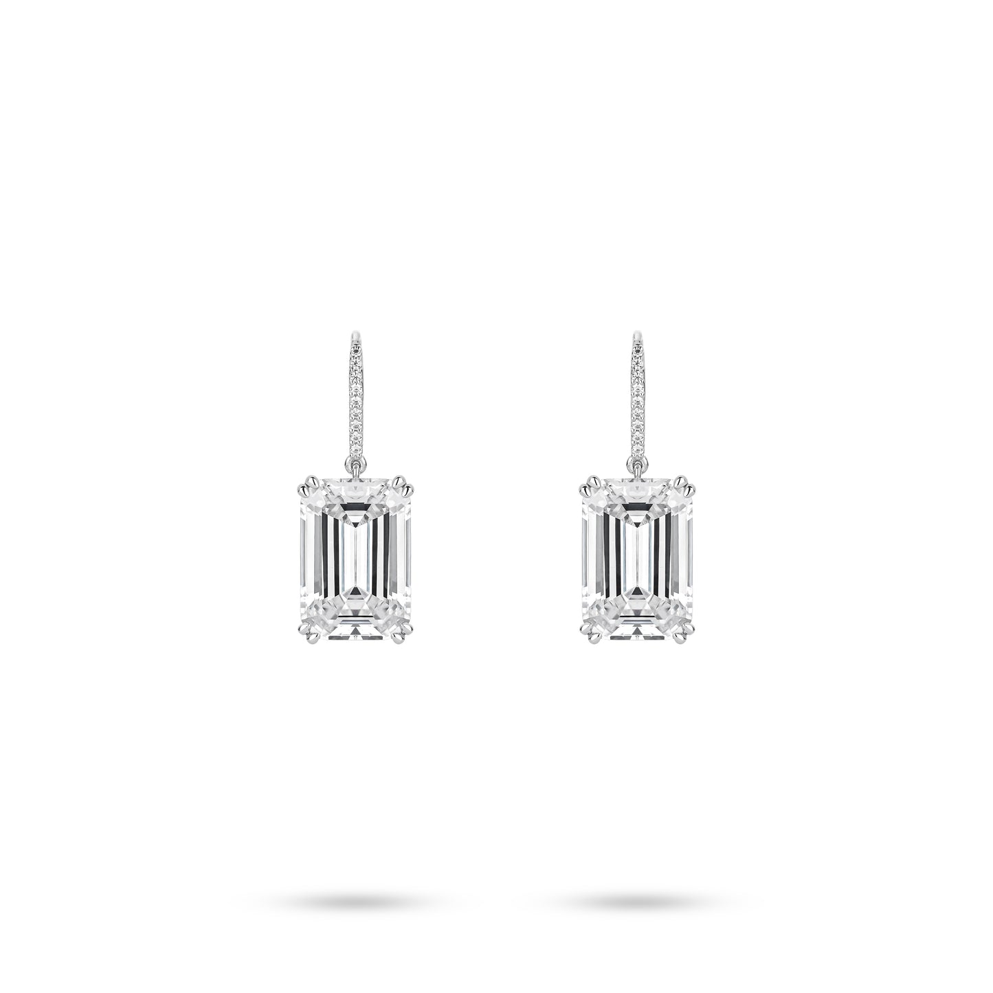 VAMERAY #4903 17 Carat In Each Emerald Prong-Set Drop Earrings