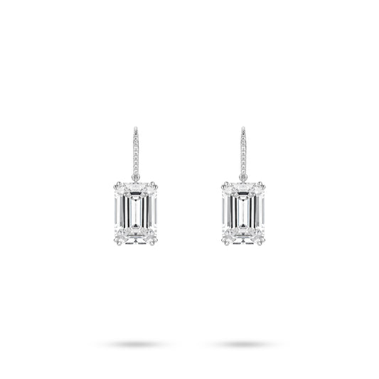 VAMERAY #4903 17 Carat In Each Emerald Prong-Set Drop Earrings