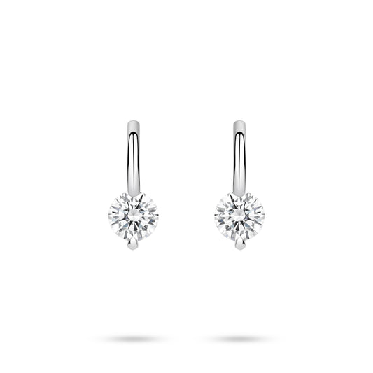 VAMERAY #4909 3 Carat In Each Round Brilliant Cut Solitaire Prong-Set Drop Earrings