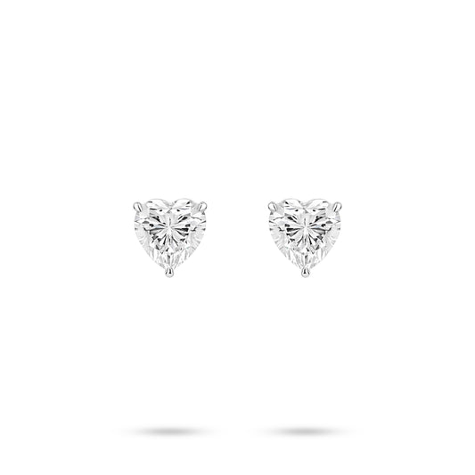 VAMERAY #4914 5.5 Carat In Each Heart Cut Solitaire Prong-Set Stud Earrings