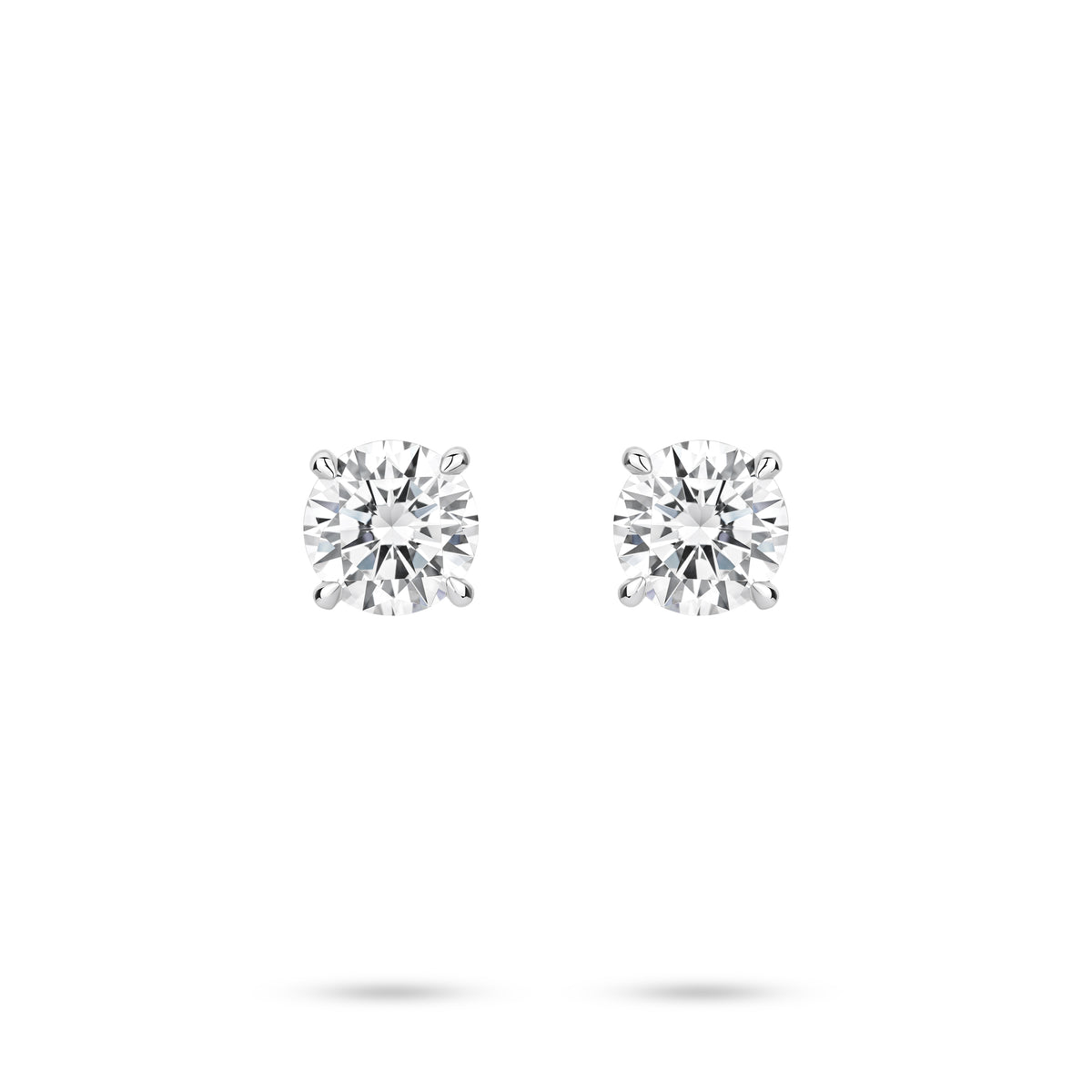 VAMERAY #4915 5 Carat In Each Round Brilliant Cut Solitaire Four-Prong Stud Earrings