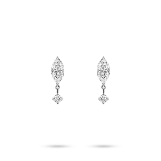 VAMERAY #5591 2.5 Carat In Each Marquise Cut Accent Prong-Set Drop Earrings