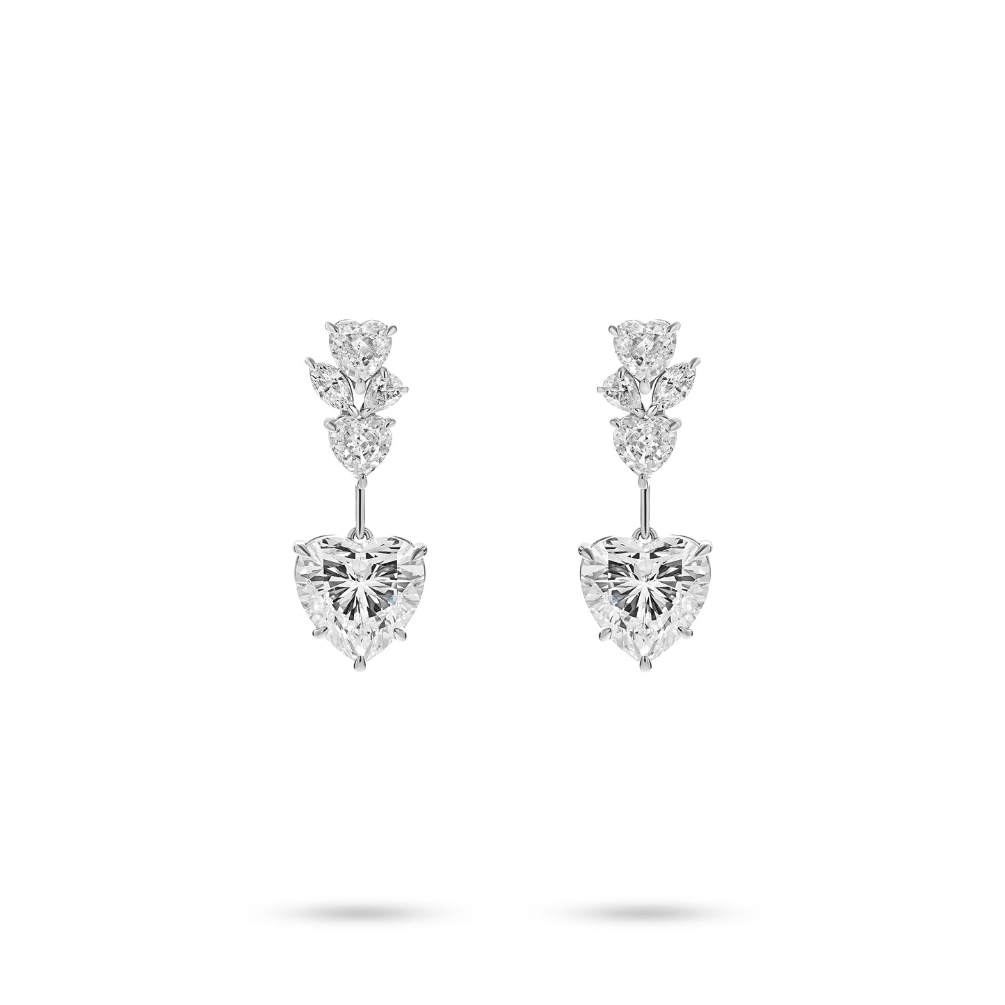 Eco Diamond Wedding Collection: VAMERAY Modern  Icy Heart of the Arctic  exquisite Earrings 16 Carat In Each #6205