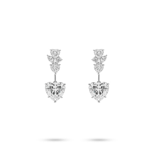 Eco Diamond Wedding Collection: VAMERAY Modern  Icy Heart of the Arctic  exquisite Earrings 16 Carat In Each #6205