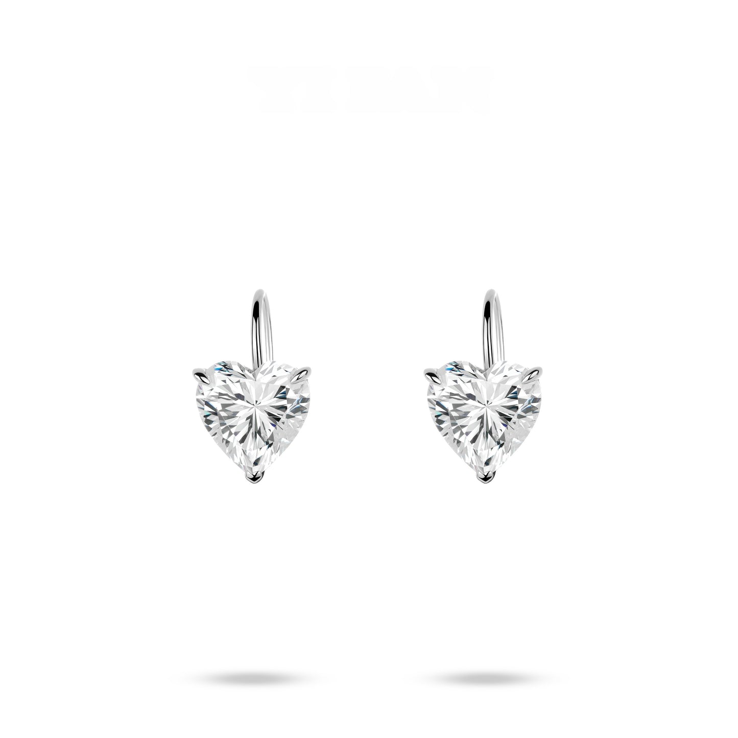 Eco Diamond Wedding Collection:VAMERAY 8 Carat In Each Heart Cut Three-Prong Hook Drop Earrings #6223